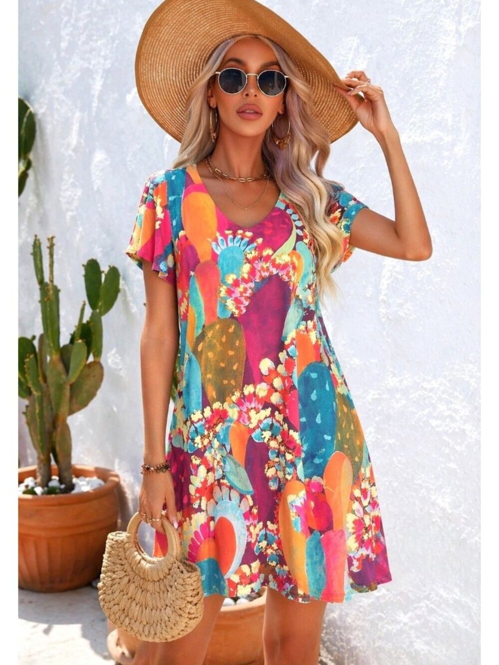 Judith March Dress. Colorful Floral Pattern. Size M.